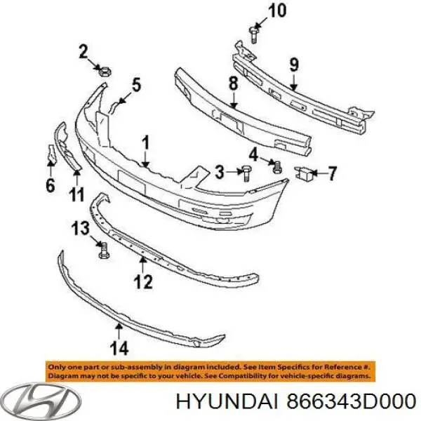  Hyundai/Kia 866343D000 ціна, від 1.27 USD