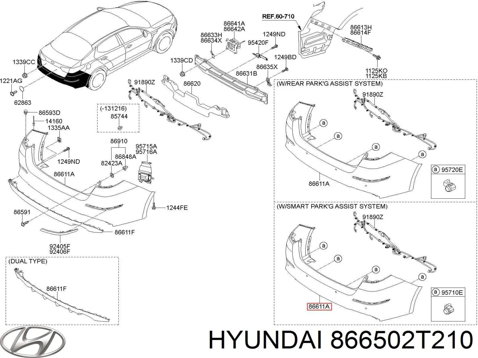 Кожух бампера заднього Hyundai/Kia 866502T210 ціна, від 329.56 USD