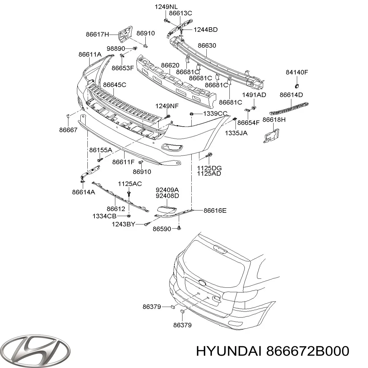 Купити Заглушки буксирувального гака Hyundai Santa Fe II CM