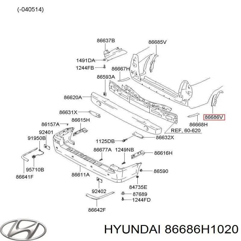  Hyundai/Kia 86686H1020 ціна, від 25.19 USD
