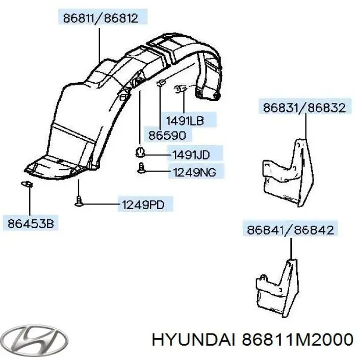 Підкрилок переднього крила, лівий на Hyundai Santamo 