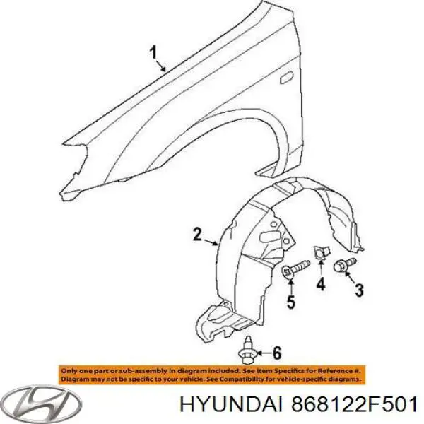 Підкрилок переднього крила, правий на KIA Cerato I LD