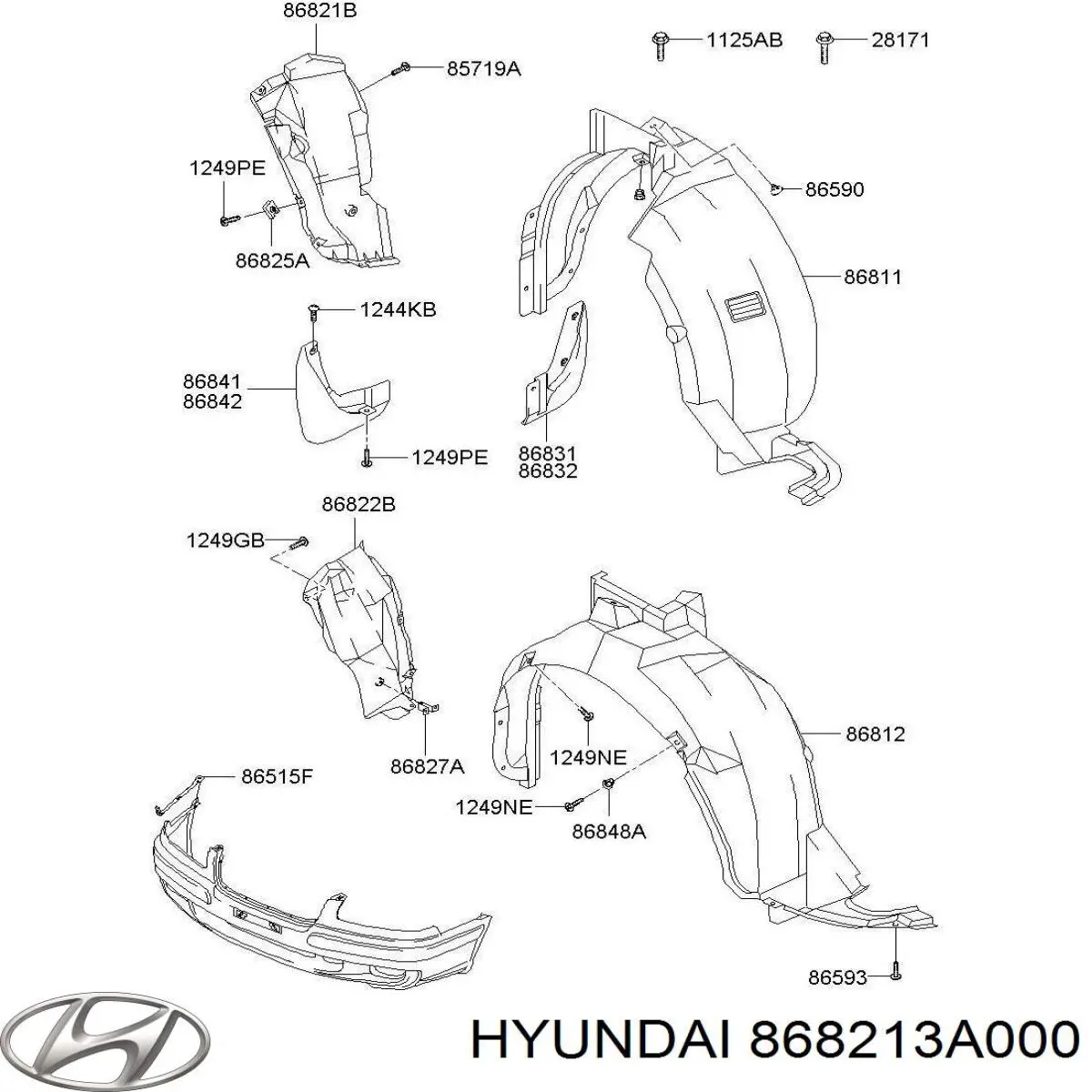 868213A000 Hyundai/Kia Підкрилок заднього крила, лівий