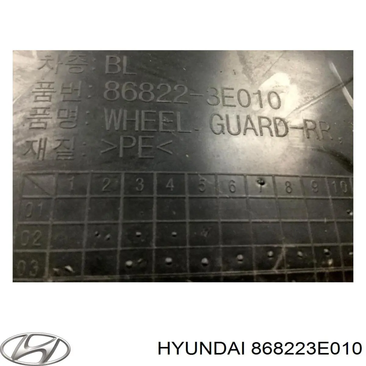 Купити 868223E010 Hyundai/Kia Підкрилок заднього крила, правий