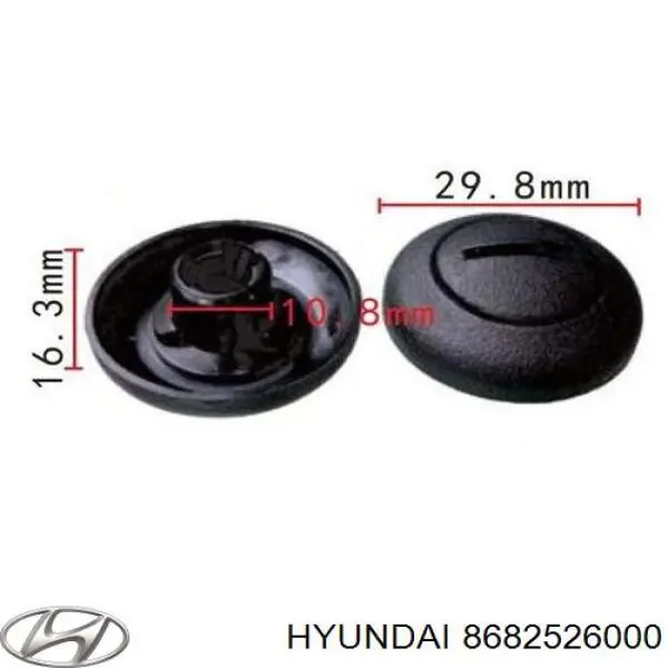 Пістон (кліп) кріплення підкрилки переднього крила Hyundai/Kia 8682526000 ціна, від 0.52 USD