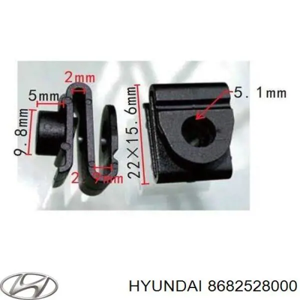 Пістон (кліп) кріплення бризковика Hyundai Accent (MC) (Хендай Акцент)
