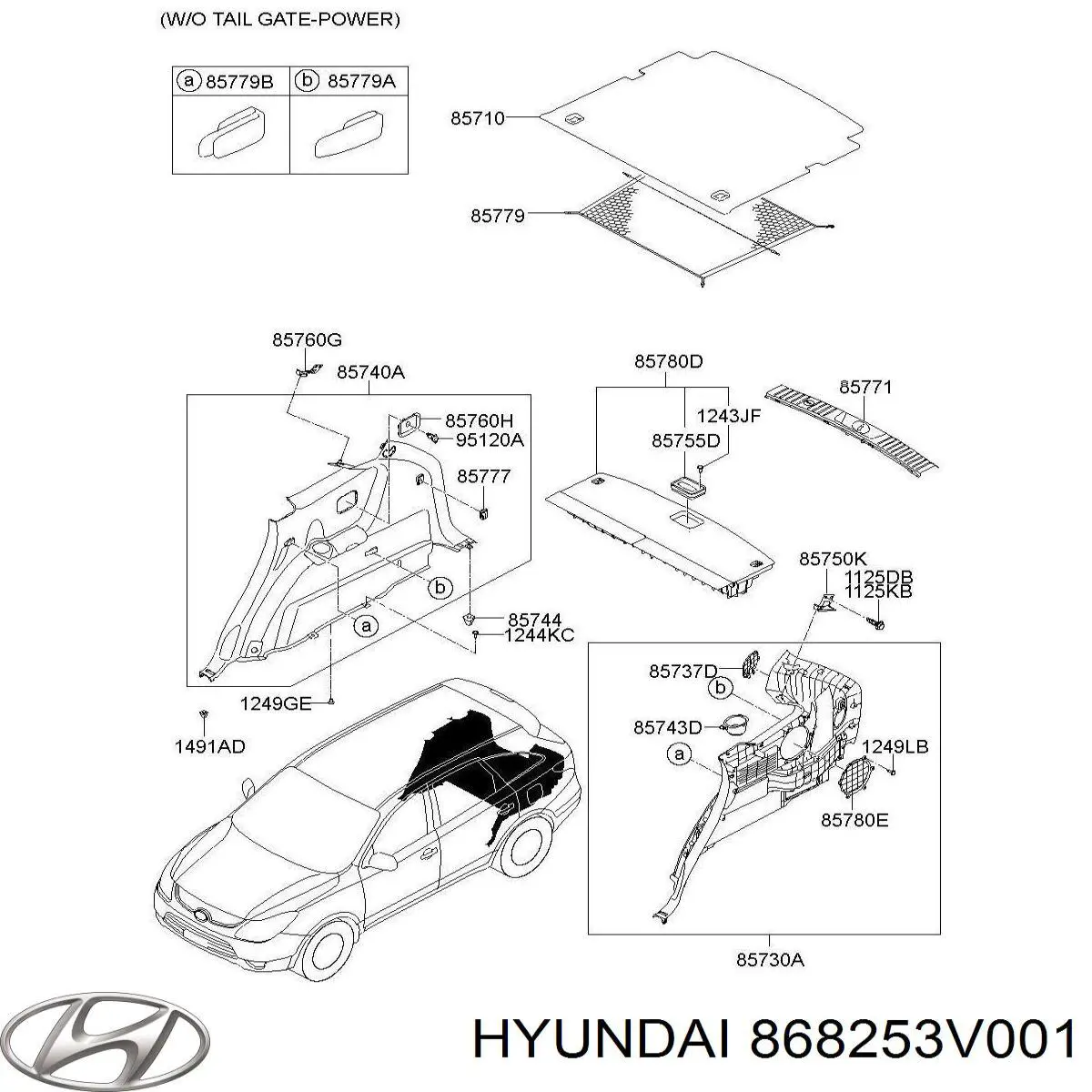 Підкрилок заднього крила, лівий задній 868253V000 Hyundai/Kia