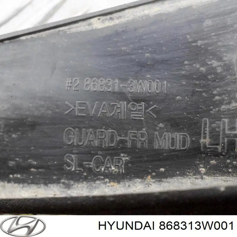 Бризговик передній, лівий Hyundai/Kia 868313W001 ціна, від 10.02 USD