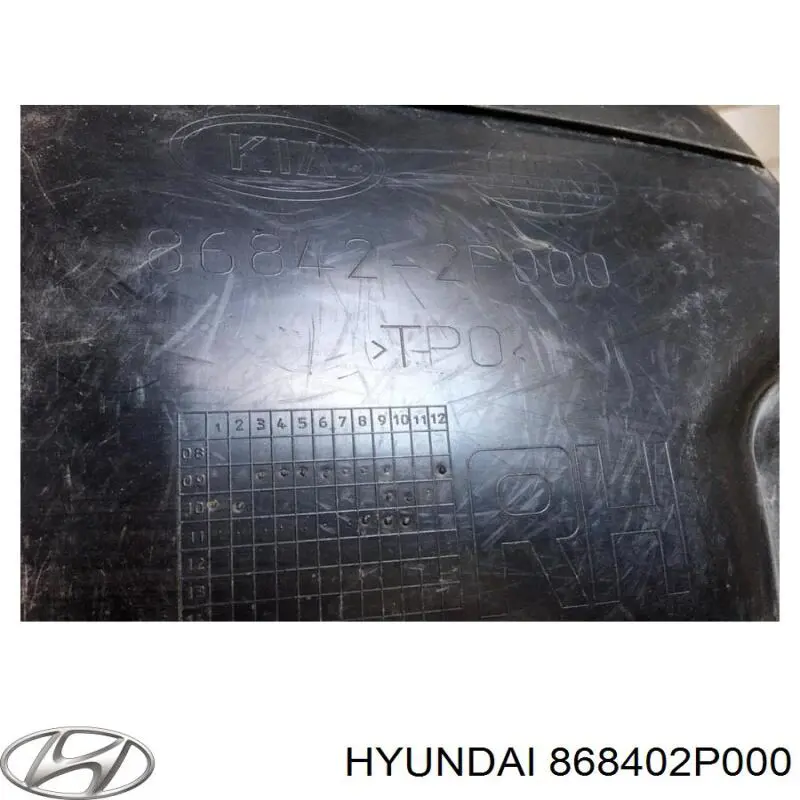 Підкрилок заднього крила, правий Hyundai/Kia 868402P000 ціна, від 25.34 USD