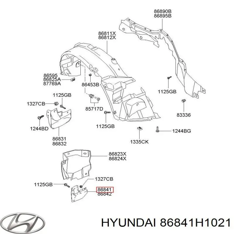 Бризковики задній, лівий 86841H1021 Hyundai/Kia