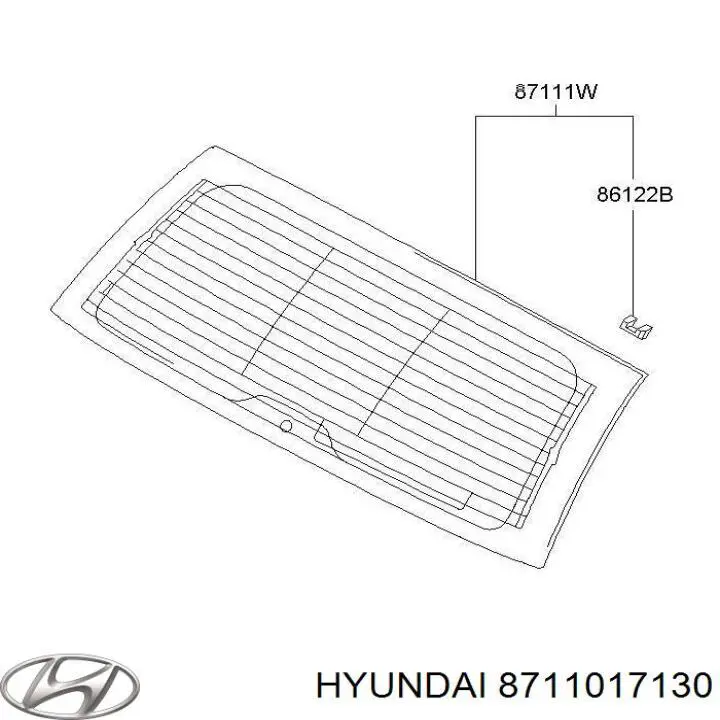 Скло заднє, 3/5-й двері (ляди) Hyundai Matrix (FC) (Хендай Матрікс)