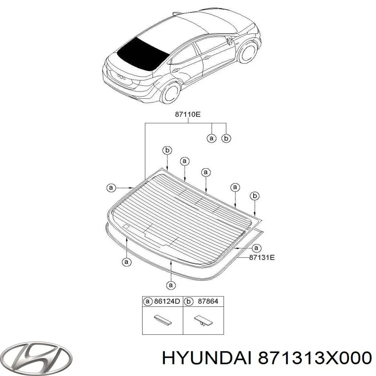 Молдинг заднього скла Hyundai Elantra (MD) (Хендай Елантра)