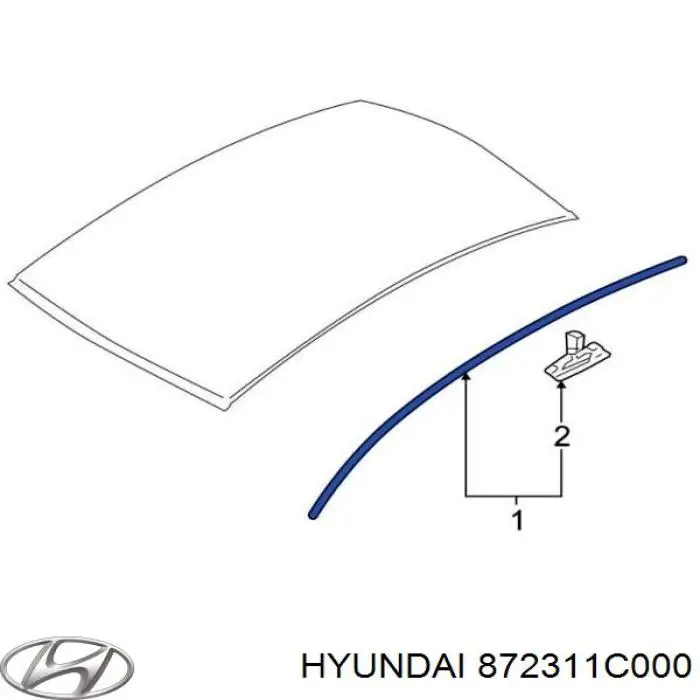 Молдинг даху, лівий Hyundai/Kia 872311C000 ціна, від 22.81 USD