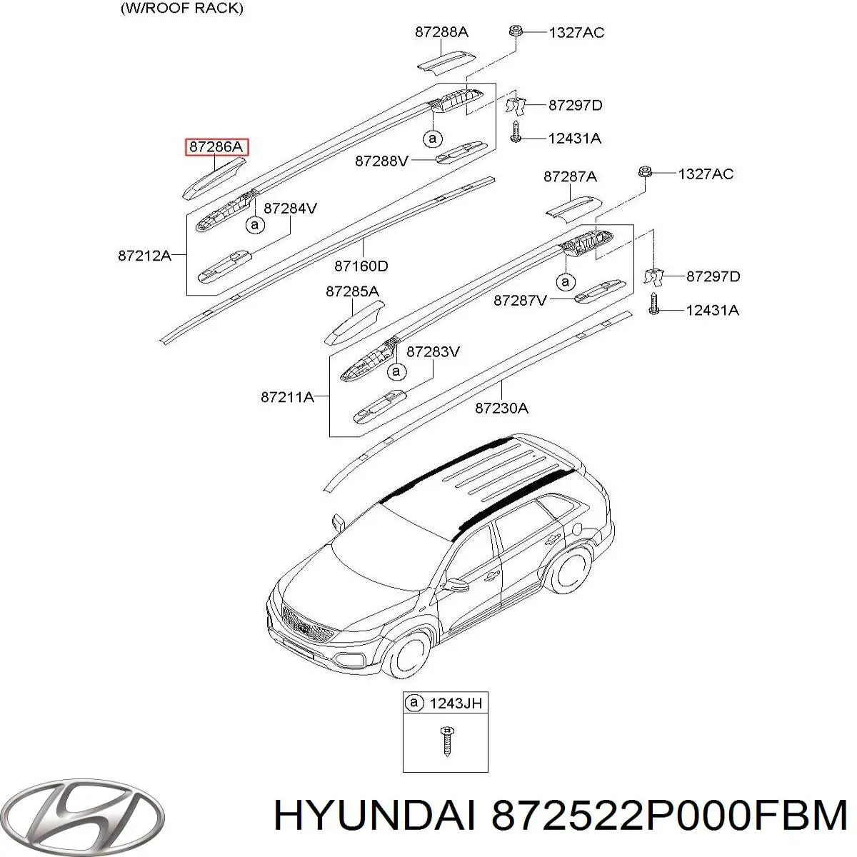 Поперечки багажника даху, комплект Hyundai/Kia 872522P000FBM ціна, від 12.85 USD
