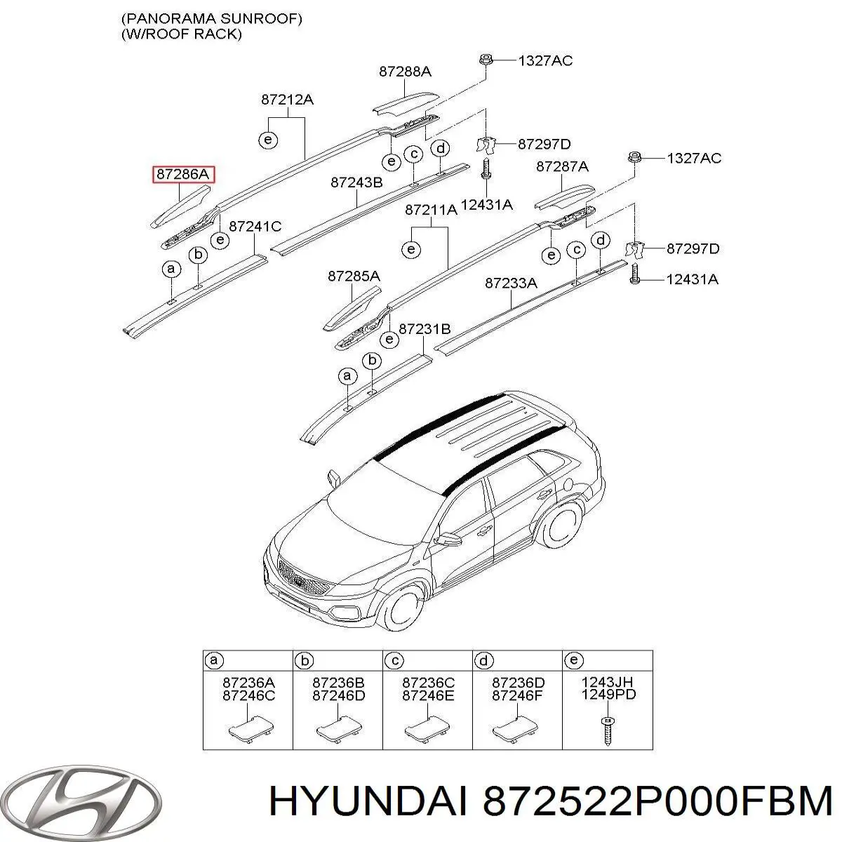 872522P000FBM Hyundai/Kia Поперечки багажника даху, комплект