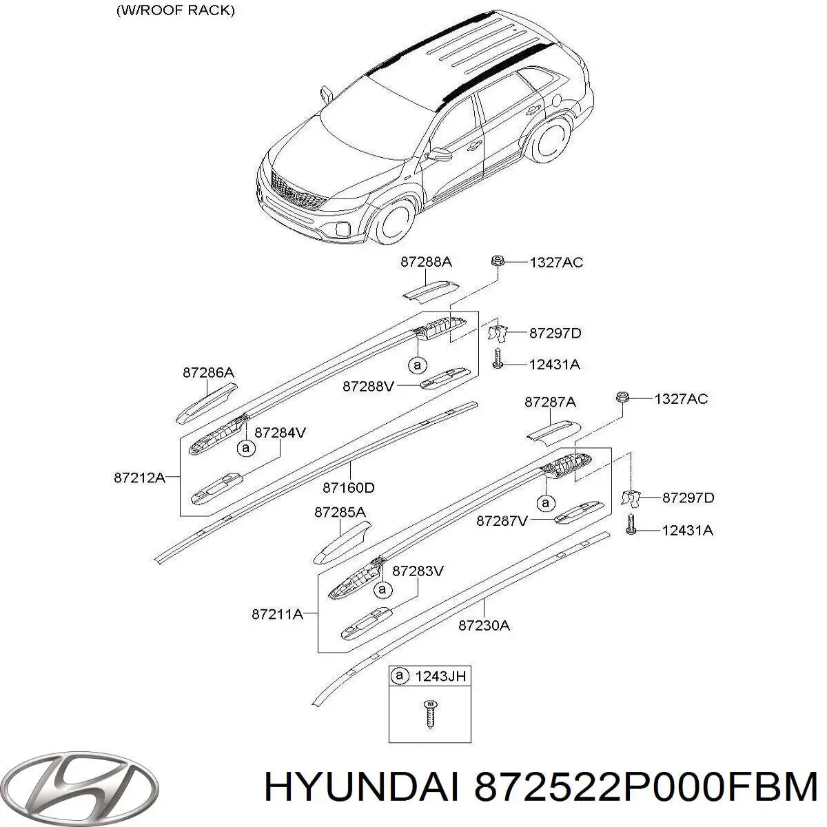 Купити 872522P000FBM Hyundai/Kia Поперечки багажника даху, комплект