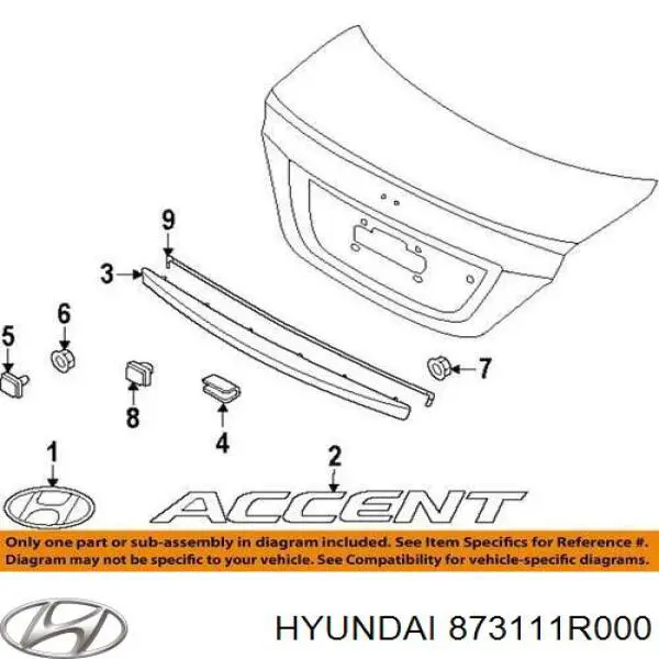 Молдинг кришки багажника Hyundai Accent (SB) (Хендай Акцент)