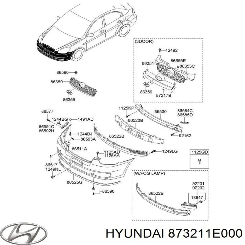873211E000 Hyundai/Kia ущільнювач кришки багажника
