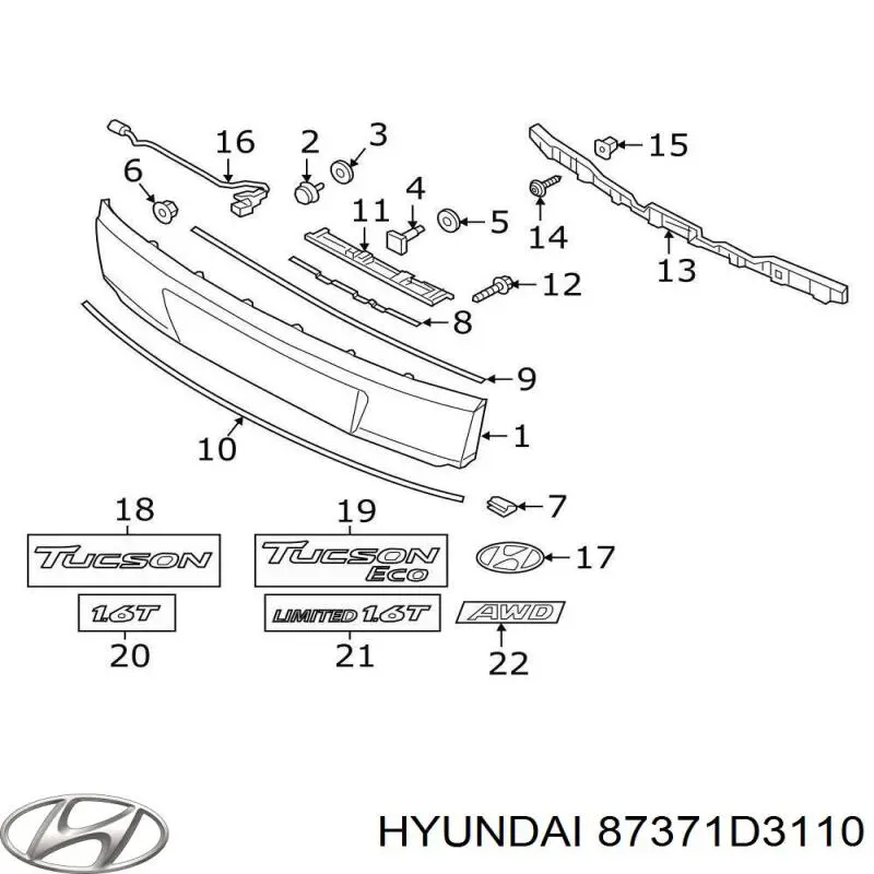  87371D3110 Hyundai/Kia