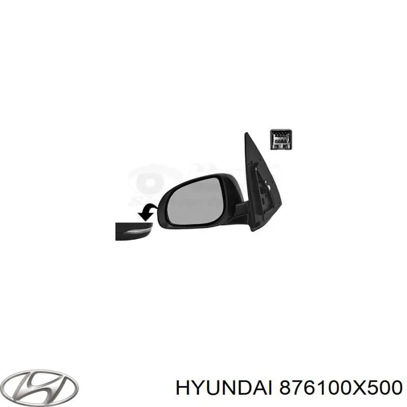 Бічне дзеркало заднього виду на Hyundai I10 PA