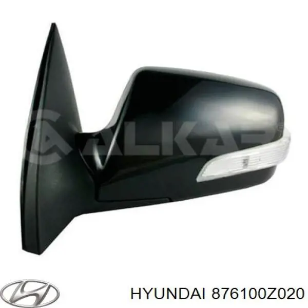 Ліве бокове дзеркало 876100Z020 Hyundai/Kia