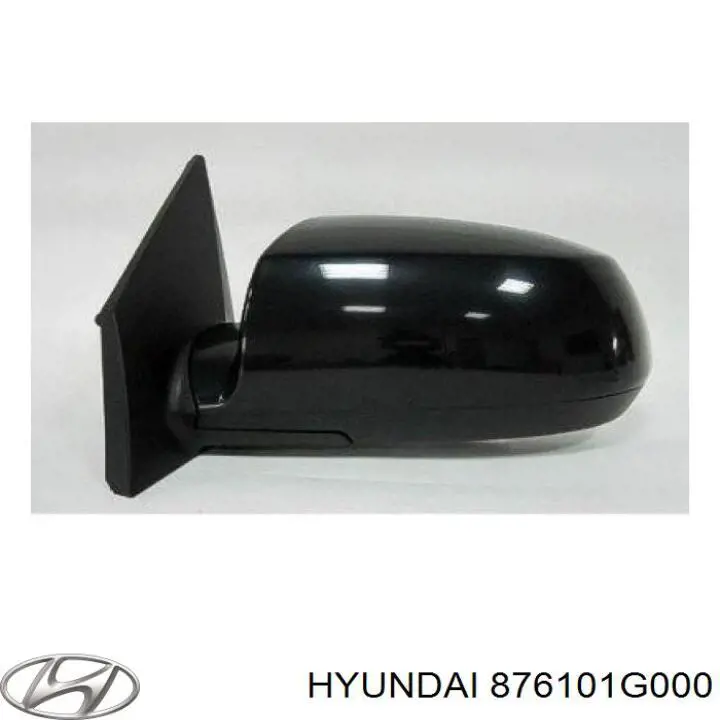 876101G000 Hyundai/Kia дзеркало заднього виду, ліве