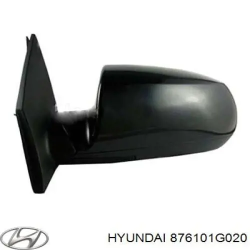 876101G020 Hyundai/Kia Дзеркало заднього виду, ліве