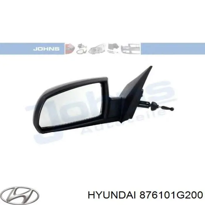Купити 876101G200 Hyundai/Kia Бічне дзеркало заднього виду ліве