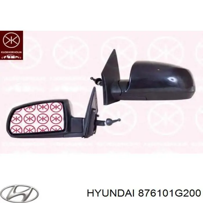 876101G200 Hyundai/Kia Дзеркало заднього виду, ліве