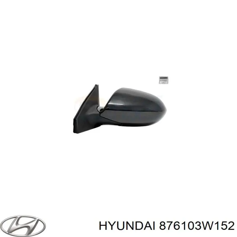876103W152 Hyundai/Kia дзеркало заднього виду, ліве