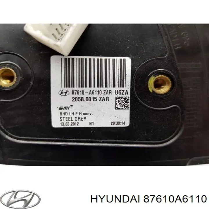 87610A6110 Hyundai/Kia Дзеркало заднього виду, ліве