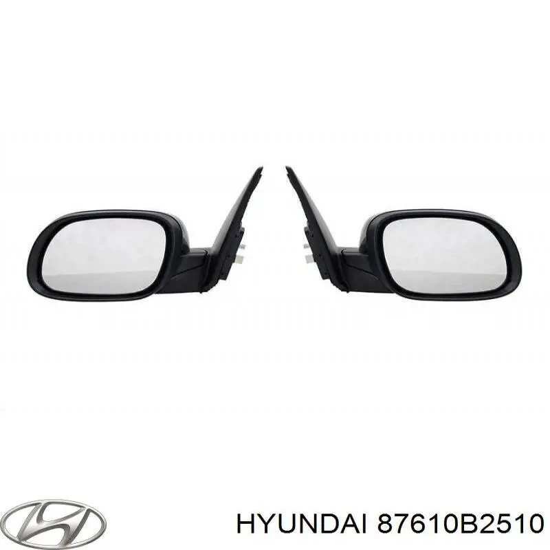 87610B2510 Hyundai/Kia Дзеркало заднього виду, ліве