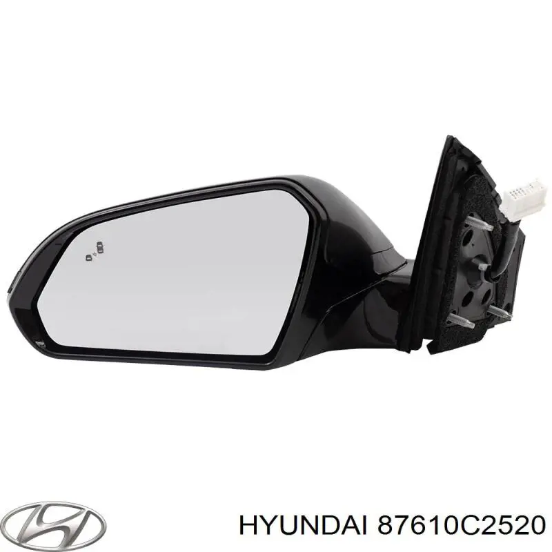 87610C2520 Hyundai/Kia Дзеркало заднього виду, ліве