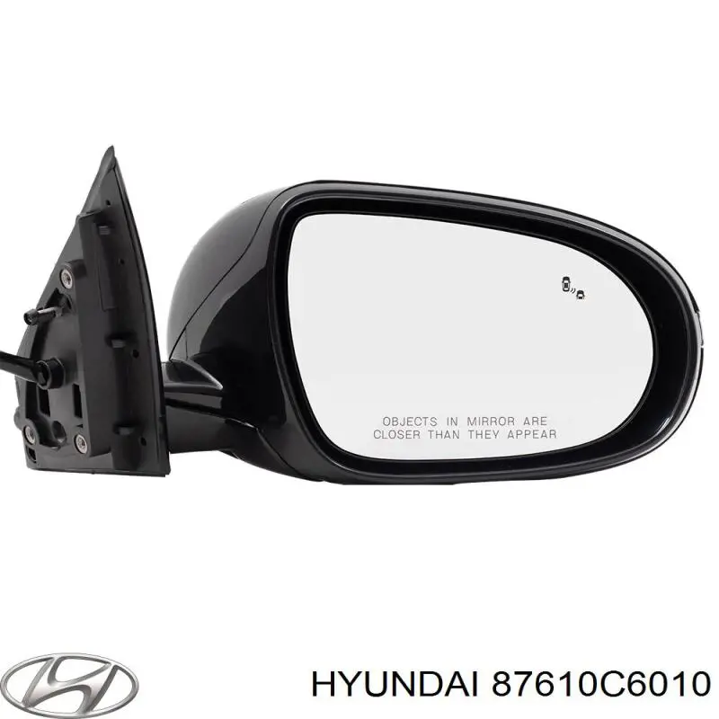 87610C6010 Hyundai/Kia Дзеркало заднього виду, ліве