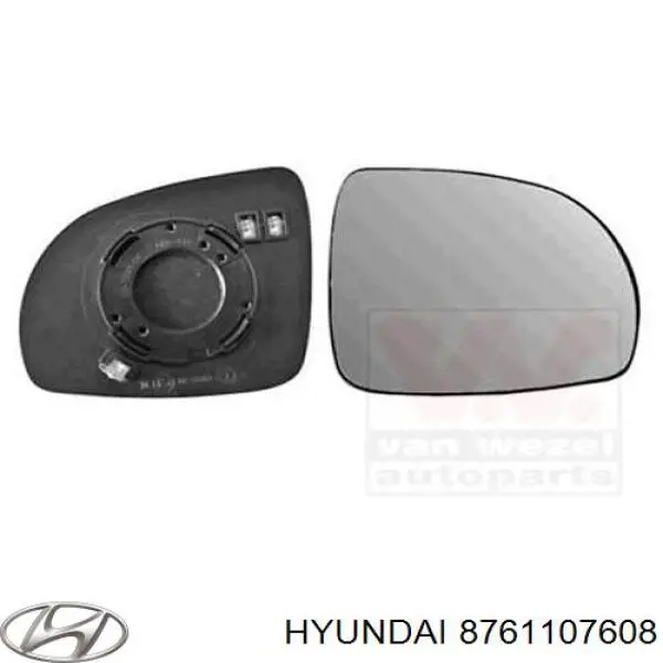 8761107608 Hyundai/Kia Дзеркальний елемент лівий