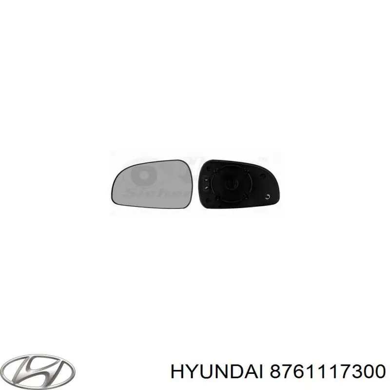 Дзеркальний елемент дзеркала заднього виду, лівого на Hyundai Matrix (FC)