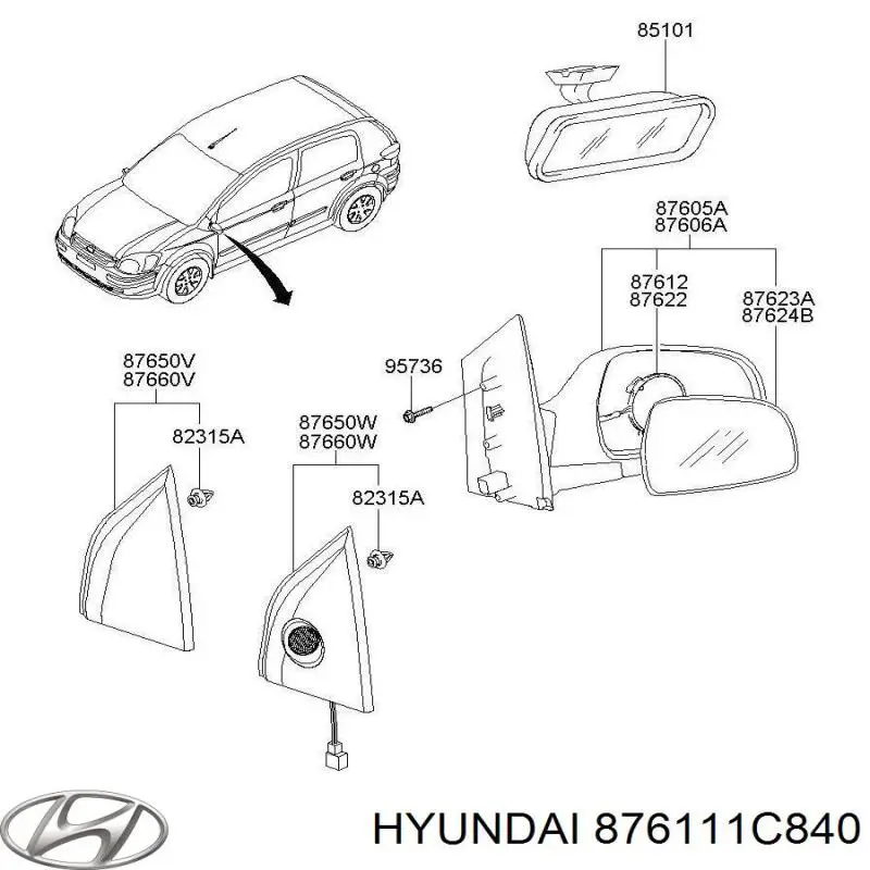  876111C840 Hyundai/Kia