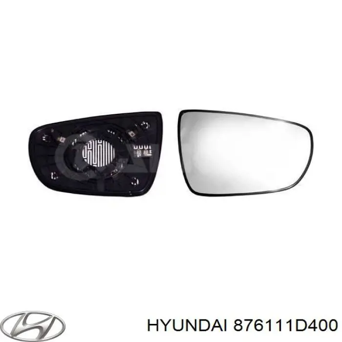 Скло дзеркала заднього виду, лівого Hyundai/Kia 876111D400 ціна, від 49.21 USD