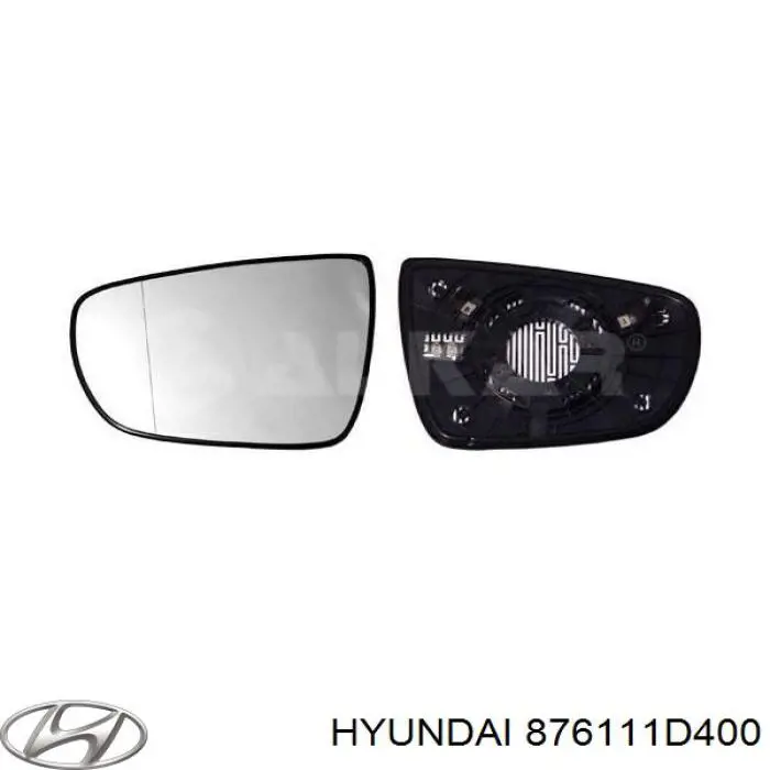 876111D400 Hyundai/Kia дзеркальний елемент дзеркала заднього виду, лівого