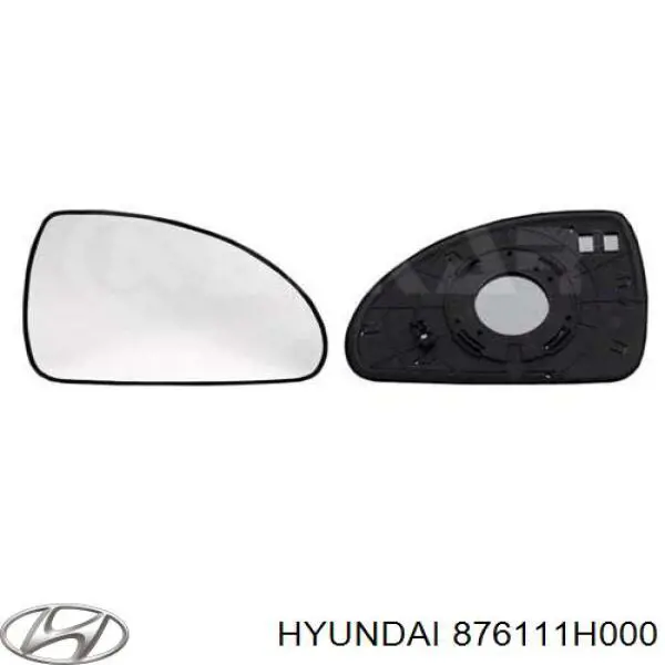 Дзеркальний елемент лівого дзеркала заднього виду Hyundai/Kia 876111H000 ціна, від 17.58 USD