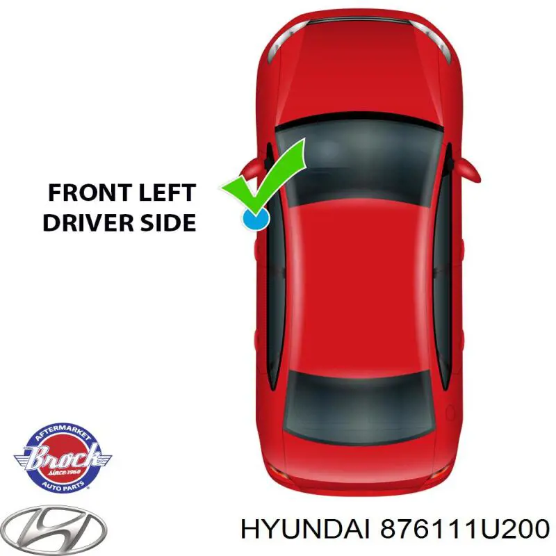 Дзеркальний елемент лівого дзеркала заднього виду Hyundai/Kia 876111U100 ціна, від 30.29 USD