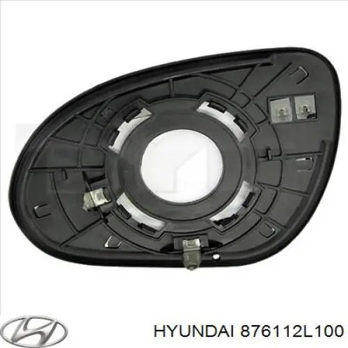 876112L100 Hyundai/Kia Дзеркальний елемент лівий