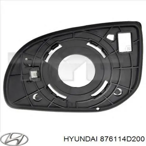 Дзеркальний елемент лівого дзеркала заднього виду Hyundai/Kia 876114D200 ціна, від 39.93 USD