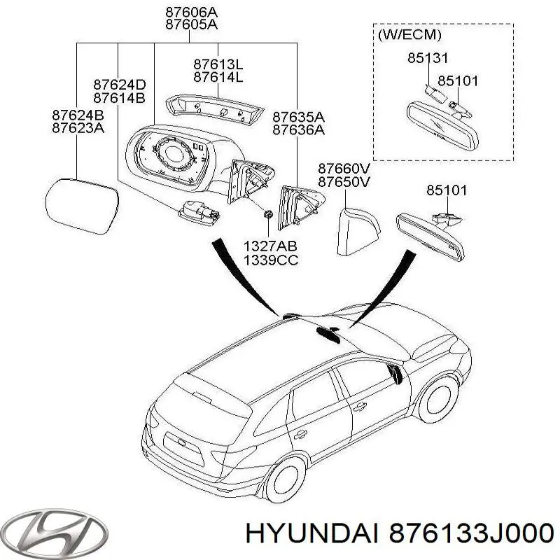 Покажчик повороту дзеркала, лівий 876133J000 Hyundai/Kia