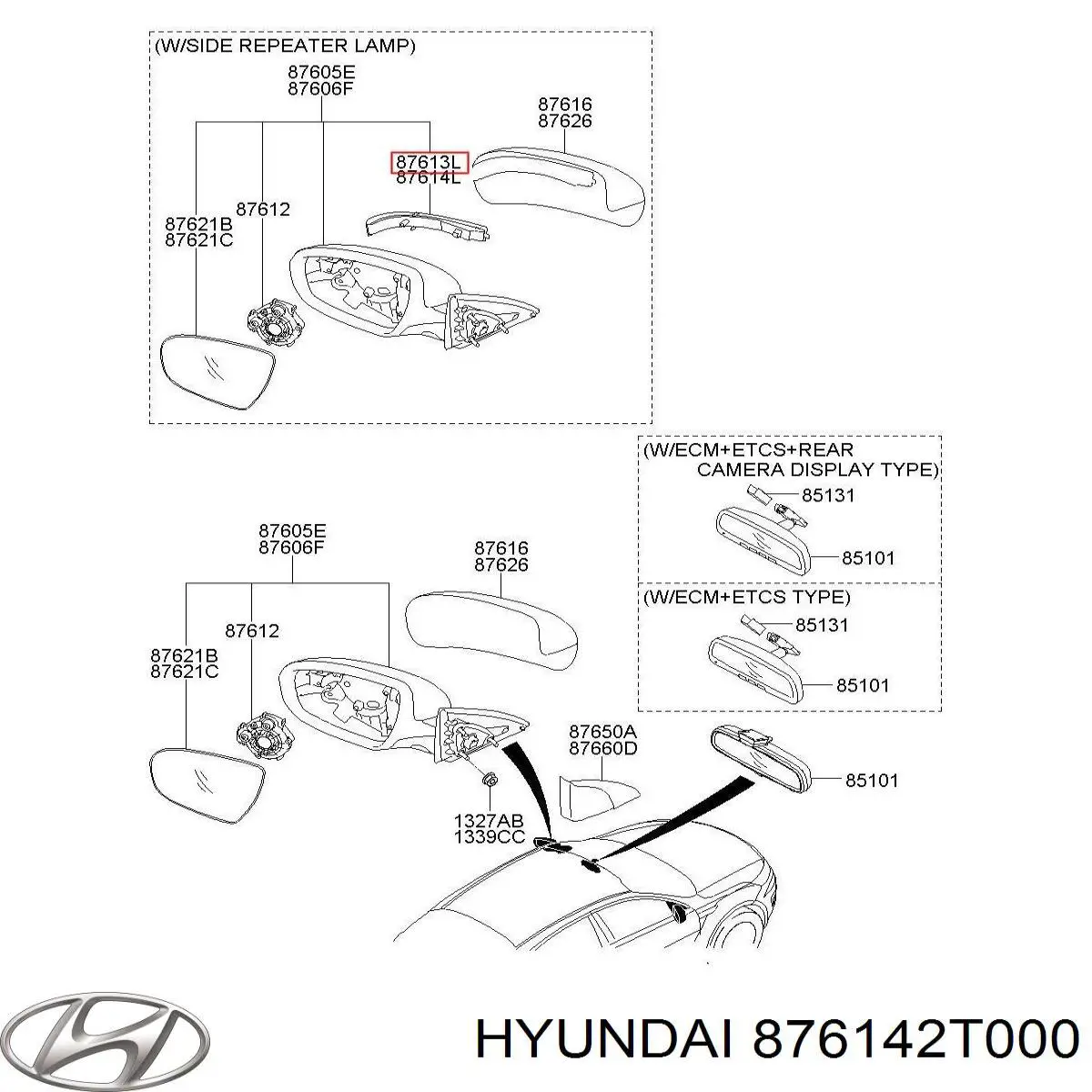 Покажчик повороту дзеркала, лівий Hyundai/Kia 876142T000 ціна, від 89.08 USD
