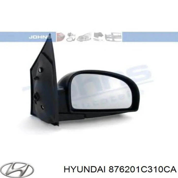 Праве бічне дзеркало Hyundai/Kia 876201C310CA ціна, від 40.94 USD