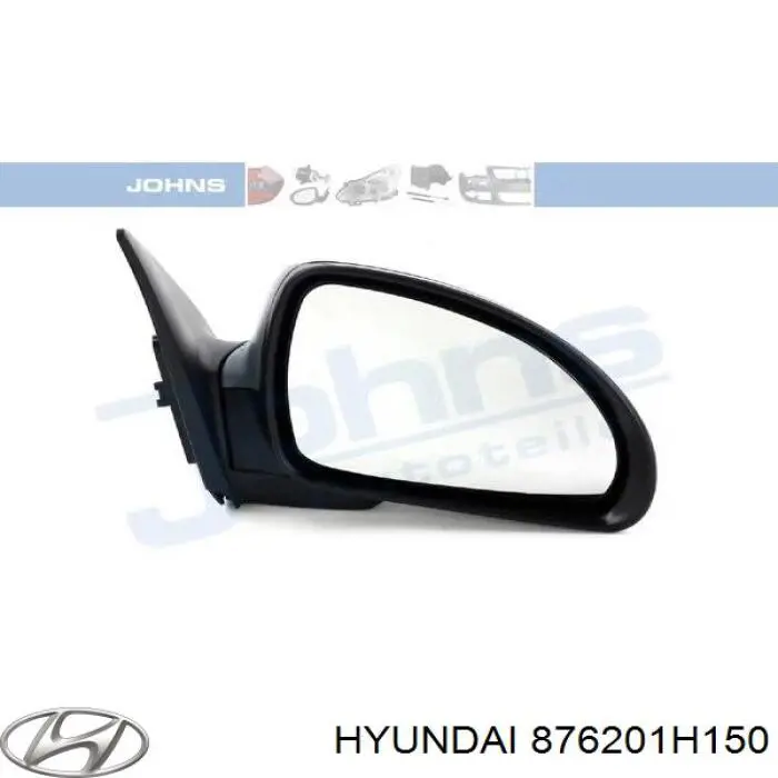 876201H150 Hyundai/Kia дзеркало заднього виду, праве