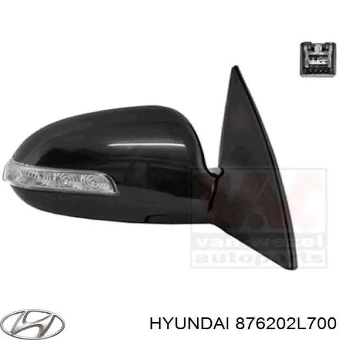 876202L700 Hyundai/Kia Праве дзеркало заднього виду