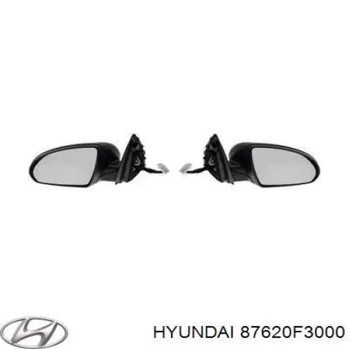 Праве бічне дзеркало Hyundai/Kia 87620F3000 ціна, від 126.98 USD