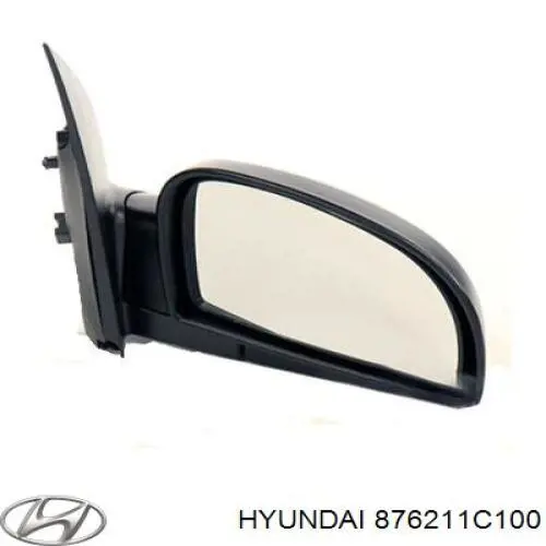 Дзеркальний елемент правого дзеркала заднього виду Hyundai/Kia 876211C100 ціна, від 9.79 USD